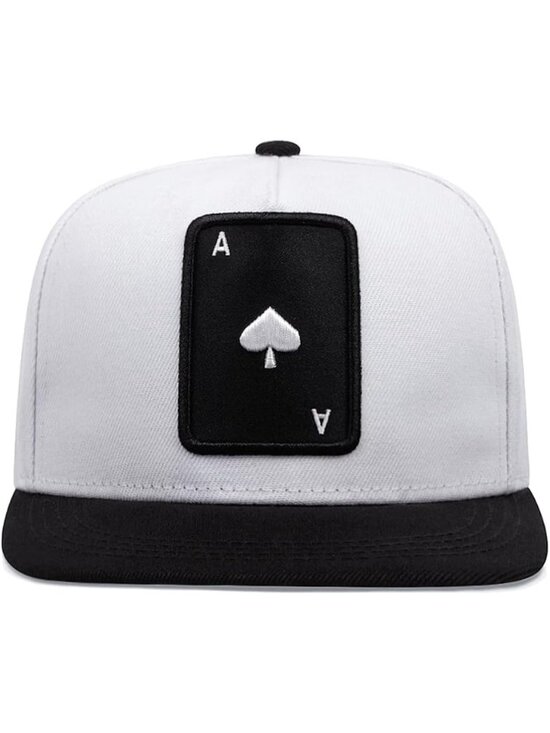 Unisex Poker White Snapback Hat Hip Hop Style Colorful Adjustable Baseball Cap